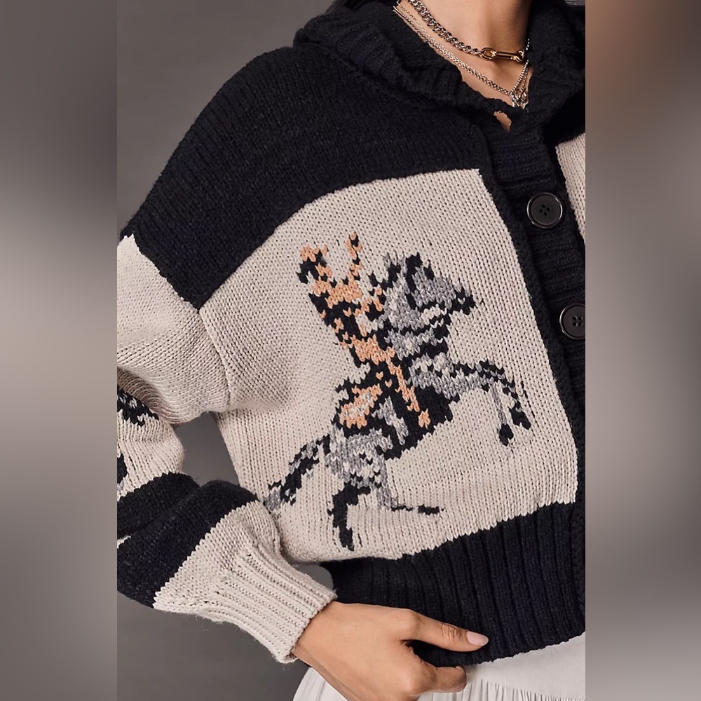 Anthropologie Pilcro Horse Graphic Cardigan Sweater - NWT - Picture 3 of 7